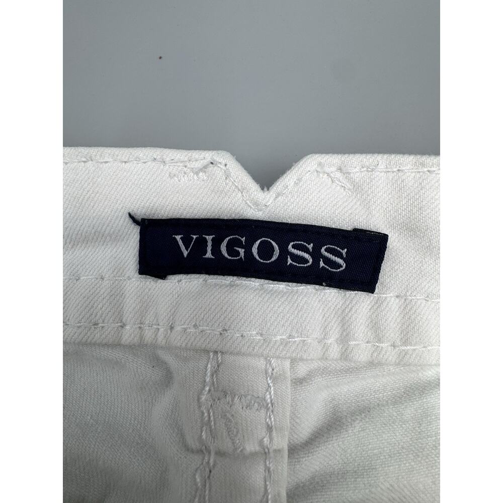 Women's‎ VIGOSS The Chelsea Capri Denim White Size 30x21 Embroidered Pockets - Picture 10 of 13